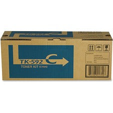 Kyocera TK-592C Original Laser Toner Cartridge - Cyan - 1 Each 5000 Pages