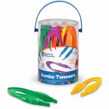 Learning Resources Primary Science Jumbo Tweezers Multi-activity Toy - Theme/Subject: Learning - 5+ - 12 Pieces - Red, Blue, Green, Yellow, Orange, Purple