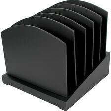 Victor Midnight Black Collection Incline File Sorter Desktop - Durable, Rubber Feet, Adjustable Slot, Removable Divider, Sturdy - Matte Black - Black - Wood - 1 Each