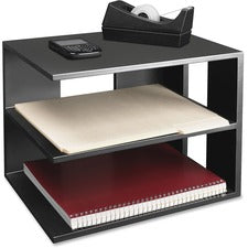 Victor Corner Shelf Unit 3 Shelf(ves) - 13.50" Height x 13.50" Width x 10.50" Depth - Desktop - Reversible, Non-slip Feet, Sturdy, Durable, Scratch Resistant, Scuff Resistant - Matte Black - Rubber, Wood - 1 Each