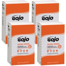 Gojo&reg; Natural Orange Pumice Hand Cleaner Refill Orange Citrus Scent - 2.11 quart - Dirt Remover, Grease Remover, Soilage Remover - Hand - Gray - 4 / Carton