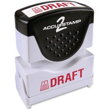 COSCO Shutter Stamp Message Stamp - DRAFT - 0.50" Impression Width - 20000 Impression(s) - Red - Rubber, Plastic - 1 Each