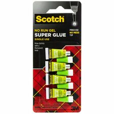 Scotch Super Glue Gel - 0.05 grams Single-Use Tubes 0.02 oz - 4 / Pack