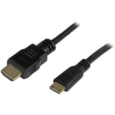 StarTech.com 1 ft High Speed HDMI&reg; Cable with Ethernet- HDMI to HDMI Mini- M/M 1 ft HDMI/Mini-HDMI Video Cable Adapter for Digital Video Camera, HDTV, Smartphone, Audio/Video Device, Digital Camera - First End: 1 x 19-pin Mini HDMI Type C Digital Audi