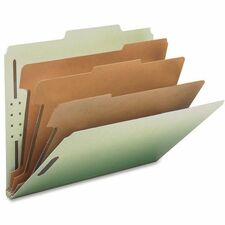 Nature Saver 2/5 Tab Cut Letter Recycled Classification Folder 8 1/2" x 11" - 3" Expansion - Prong K Style Fastener(s) - 2" Fastener Capacity, 1" for Divider - 3 Divider(s) - 25 pt. - Tyvek, Fiberboard, Pressboard - Gray/Green - Eco-friendly, Durable, Tyv