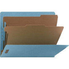 Nature Saver Letter Recycled Classification Folder 8 1/2" x 11" - End Tab Location - 2 Divider(s) - 25 pt. - Fiberboard - Blue - 100% Recycled - 10 / Box
