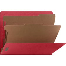 Nature Saver Letter Recycled Classification Folder 8 1/2" x 11" - End Tab Location - 2 Divider(s) - 25 pt. - Fiberboard - Bright Red - 100% Recycled - 10 / Box