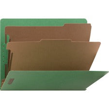 Nature Saver Letter Recycled Classification Folder 8 1/2" x 11" - End Tab Location - 2 Divider(s) - 25 pt. - Fiberboard - Green - 100% Recycled - 10 / Box
