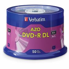 Verbatim DVD Recordable Media - DVD+R DL - 8x - 8.50 GB - 50 / Pack 120mm - 4 Hour Maximum Recording Time