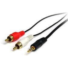 StarTech.com Stereo Audio Cable - RCA (M) - Mini-phone Stereo 3.5 mm (M) - 0.91 m 3 ft Mini-phone/RCA Audio Cable for Audio Device, iPod, MP3 Player, Receiver, Amplifier - First End: 1 x Mini-phone Stereo Audio - Male - Second End: 2 x RCA Stereo Audio -