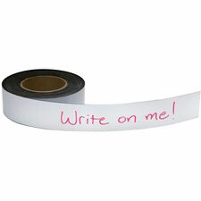 Zeus Write On/Wipe Off Magnetic Label Tape 50' x 2" WHITE 16.67 yd Length x 2" Width - White - Magnet - Damage Resistant - For Labeling, Shelf Labeling, Presentation, List, Cabinet, Metal Surface Roll - 1 Roll