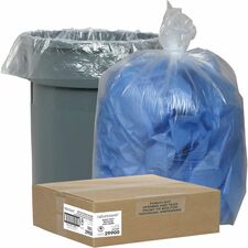 Nature Saver Recycled Trash Can Liners Medium Size - 33 gal Capacity - 39" Length x 33" Width x 1.25 mil (32 Micron) Thickness - Low Density - Clear - Pilferage Control - Recycled - 100 / Carton