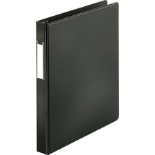 Business Source Slanted D-ring Binders 1" Binder Capacity - 3 Ring(s) - Fastener(s): D-Ring - Pocket(s): 2, Internal - Chipboard, Polypropylene - Black - PVC-free, Non-stick, Spine Label, Gap-free Ring, Non-glare, Heavy Duty, Open and Closed Triggers - 1