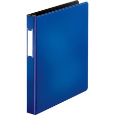 Business Source Slanted D-ring Binders 1" Binder Capacity - 3 Ring(s) - Fastener(s): D-Ring - Pocket(s): 2, Internal - Chipboard, Polypropylene - Blue - PVC-free, Non-stick, Spine Label, Gap-free Ring, Non-glare, Heavy Duty, Open and Closed Triggers - 1 E