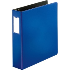 Business Source Slanted D-ring Binders 2" Binder Capacity - 3 Ring(s) - Fastener(s): D-Ring - Pocket(s): 2, Internal - Chipboard, Polypropylene - Blue - PVC-free, Non-stick, Spine Label, Gap-free Ring, Non-glare, Heavy Duty, Open and Closed Triggers - 1 E