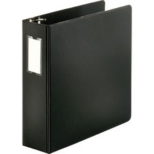 Business Source Slanted D-ring Binders 3" Binder Capacity - 3 Ring(s) - Fastener(s): D-Ring - Pocket(s): 2, Internal - Chipboard, Polypropylene - Black - Refillable, Non-stick, Spine Label, Gap-free Ring, Non-glare, Heavy Duty, Open and Closed Triggers -