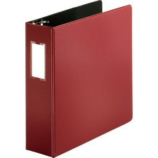Business Source Slanted D-ring Binders 3" Binder Capacity - 3 Ring(s) - Fastener(s): D-Ring - Pocket(s): 2, Internal - Chipboard, Polypropylene - Burgundy - PVC-free, Non-stick, Spine Label, Gap-free Ring, Non-glare, Heavy Duty, Open and Closed Triggers -