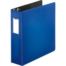 Business Source Slanted D-ring Binders 3" Binder Capacity - 3 Ring(s) - Fastener(s): D-Ring - Pocket(s): 2, Internal - Chipboard, Polypropylene - Blue - PVC-free, Non-stick, Spine Label, Gap-free Ring, Non-glare, Heavy Duty, Open and Closed Triggers - 1 E
