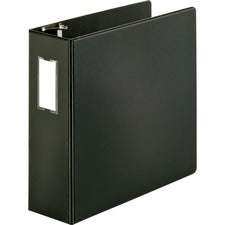 Business Source Slanted D-ring Binders 4" Binder Capacity - 3 Ring(s) - Fastener(s): D-Ring - Pocket(s): 2, Internal - Chipboard, Polypropylene - Black - PVC-free, Non-stick, Spine Label, Gap-free Ring, Non-glare, Heavy Duty, Open and Closed Triggers - 1