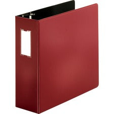 Business Source Slanted D-ring Binders 4" Binder Capacity - 3 Ring(s) - Fastener(s): D-Ring - Pocket(s): 2, Internal - Chipboard, Polypropylene - Burgundy - PVC-free, Non-stick, Label Holder, Gap-free Ring, Non-glare, Heavy Duty, Open and Closed Triggers,