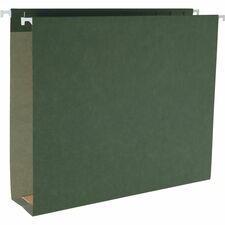 Business Source 1/5 Tab Cut Legal Recycled Hanging Folder 8 1/2" x 14" - Capacity2" Expansion - Standard Green - 10% Recycled - 25 / Box
