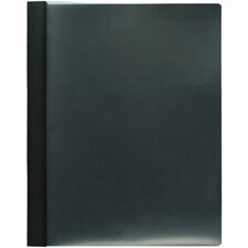 Business Source Letter Report Cover 1/2" Folder Capacity - 8 1/2" x 11" - 100 Sheets Capacity - 3 x Prong Fastener(s) - Black - Durable, Non-stick, Heavy Duty, Water Resistant, Textured - 25 / Box