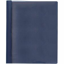 Business Source Letter Report Cover 1/2" Folder Capacity - 8 1/2" x 11" - 100 Sheets Capacity - 3 x Prong Fastener(s) - Clear, Dark Blue - Durable, Non-stick, Heavy Duty, Water Resistant, Textured - 25 / Box