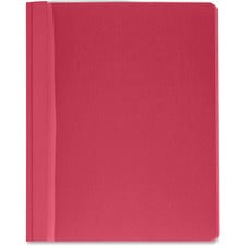 Business Source Letter Report Cover 8 1/2" x 11" - 100 Sheets Capacity - 3 x Prong Fastener(s) - Red - Textured, Non-stick - 25 / Box