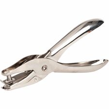 Business Source 1/4" Round Ticket Punch 1 Punch Head(s) - 1/4" Punch Size - Round Shape - Silver