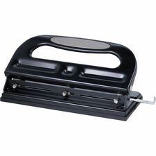 Business Source Three-hole Heavy-duty Punch 3 Punch Head(s) - 40 Sheet of 20lb Paper - 9/32" Punch Size - Black