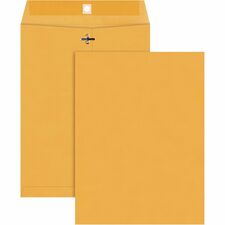 Quality Park 9 x 12 High Bulk Clasp Envelopes with Deeply Gummed Flaps Clasp - 9" Width x 12" Length - Gummed - Brown Kraft - Kraft - 100 / Box