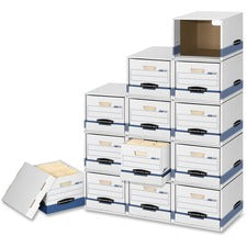 Bankers Box File/Cube File Storage Box Shell Internal Dimensions: 13" Width x 16.50" Depth x 10.50" Height - External Dimensions: 13.9" Width x 16.9" Depth x 11.4" Height - Media Size Supported: Legal, Letter - Stackable - White, Blue - For File - Recycle