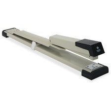 Business Source Long Reach Stapler Staples Upto 20 Sheet of 20lb Paper - Holds Upto 210 Staple - Full Strip - Staple Size: 0.25" - 12" Throat Depth - Putty, Gray, Black - 1 Each