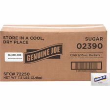 Genuine Joe Sugar Packets 0.099 oz (2.8 g) - 1200 / Box
