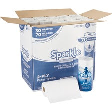 Sparkle Professional Series&reg; Paper Towel Rolls by GP Pro 2 Ply - 8.80" Width x 11" Length - 70 Sheets/Roll - White - Paper - 30 / Carton