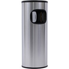 Genuine Joe Fire-safe 3-Gallon Ashtray Receptacle 3 gal Capacity - Removable Lid, Fire-Safe, Compact - Aluminum, Stainless Steel - Stainless Steel - 1 Each