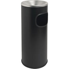 Genuine Joe Fire-safe 3-Gallon Ashtray Receptacle 3 gal Capacity - Removable Lid, Fire-Safe - Aluminum, Stainless Steel - Aluminum, Black - 1 Each