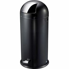Genuine Joe 13.5 Gallon Pedal Receptacle Bin 13.50 gal Capacity - Foot Pedal, Easy to Clean - 37.4" Height x 17.5" Diameter - Steel - Black - 1 Each