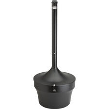 Genuine Joe 4.25 Gal Fire-safe Smoking Receptacle 4.25 gal Capacity - Powder Coated, Durable, Weather Resistant, Fire-Safe, Handle - 37" Height x 16" Width - Galvanized Steel - Black - 1 Each