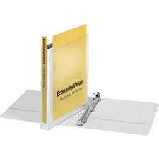 Cardinal&reg; EconomyValue ClearVue Slant-D Ring Binder 1" Binder Capacity - Letter - 8 1/2" x 11" Sheet Size - 240 Sheet Capacity - 1" Spine Width - 3 Ring(s) - Fastener(s): D-Ring - Pocket(s): 2, Inside Front & Back - Vinyl - White - 14.88 oz - Recycled