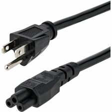 StarTech.com 10 ft Standard Laptop Power Cord For Notebook, Monitor, Scanner, Printer - 125 V AC / 10 A - Black - 10 ft Cord Length - NEMA 5-15P / IEC 60320 C5 - 1 Each