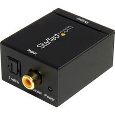 StarTech.com SPDIF Digital Coaxial or Toslink to Stereo RCA Audio Converter 96 kHz - 24-bitBlack - Blu-ray Disc Player, DVD Player, Gaming Console