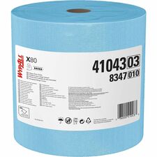 Wypall PowerClean X80 Heavy Duty Cloths Jumbo Roll 12.50" Width x 12.20" Length - 475 Sheets/Roll - Blue - Cloth - 1 Each