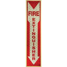 Miller's Creek Luminous Fire Extinguisher Sign English - Print/Message "Fire Extinguisher" - 4" Width x 16.8" Height x 1" Depth - Rectangular Shape - Red Print/Message Color - Reflective, Flexible, Adhesive, Recyclable - Red - 1 Each