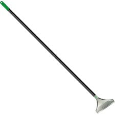 Unger Heavy-Duty Scraper 8" Zinc Alloy Blade - 60" Galvanized Steel Handle - Heavy Duty, Ergonomic, Comfortable, Hanging Hole - Black, Silver - 1Each