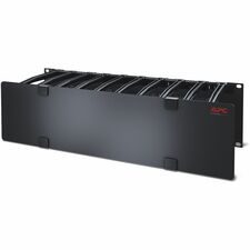 APC by Schneider Electric Horizontal Cable Manager Cable Manager - Black - 3U Rack Height - 1 Each - TAA Compliant