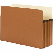 Smead Straight Tab Cut Legal Recycled File Pocket 9 1/2" x 14 5/8" - 5 1/4" Expansion - Redrope - 100% Recycled - 10 / Box