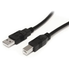 StarTech.com 30 ft Active USB 2.0 A to B Cable - M/M 30 ft USB/USB-B Data Transfer Cable for Peripheral Device - First End: 1 x 4-pin USB 2.0 Type A - Male - Second End: 1 x 4-pin USB 2.0 Type B - Male - 480 Mbit/s - Shielding - Nickel Plated Connector -