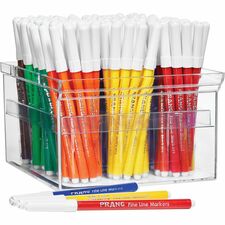 Prang Fineline Art Markers Fine Marker Point - Red, Blue, Green, Yellow, Orange, Brown, Black, Purple, Gray, Pink, Light Blue, ... Ink - 144 / Set