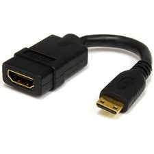 StarTech.com 5in High Speed HDMI Adapter Cable - HDMI to HDMI Mini- F/M 5" HDMI Video Cable Adapter for Camera, Monitor, TV, Projector, Audio/Video Device, Digital Camera, Computer, HDTV - First End: 1 x 19-pin HDMI Type A Digital Audio/Video - Female - S